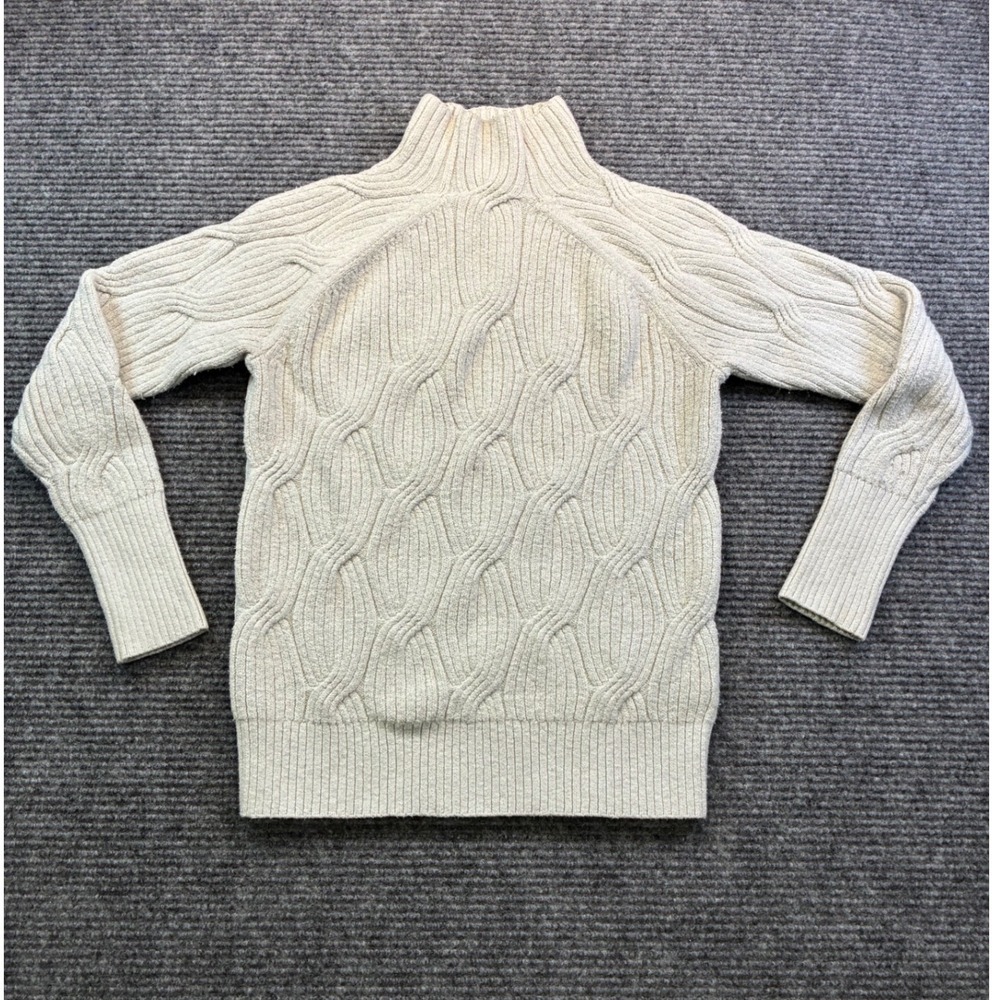Amazon Essentials Womens Cream Chunky Cable Knit Mock Neck Pullover Sweater XS